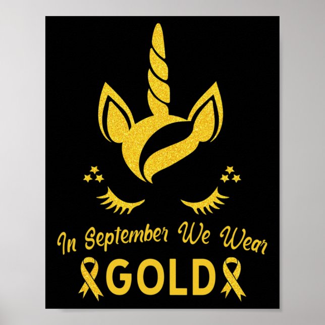 Póster Unicornio En Septiembre Usamos Cáncer De Niños De  (Frente)