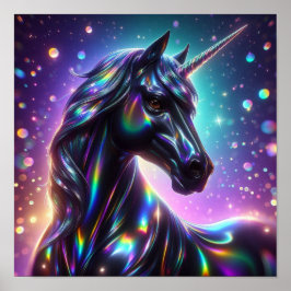 Póster Unicornio en un fondo mágico