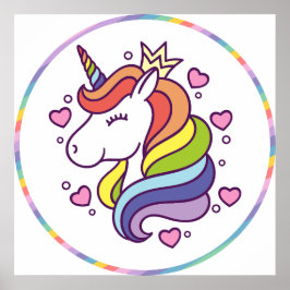 Póster Unicornio en un Poster de la Plaza de los Niños en