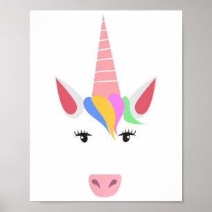 Póster Unicornio Enfrenta Eyelashes Disfraz De Halloween 
