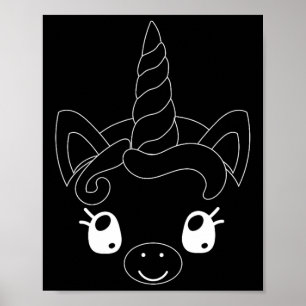Póster Unicornio Face Halloween Costule a niño unicornio