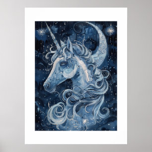 Póster Unicornio forestal encantado