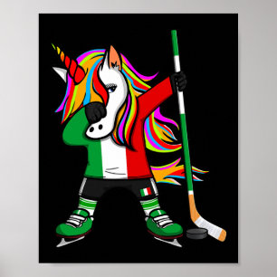 Póster Unicornio haciendo dabbing Italia aficionados hock