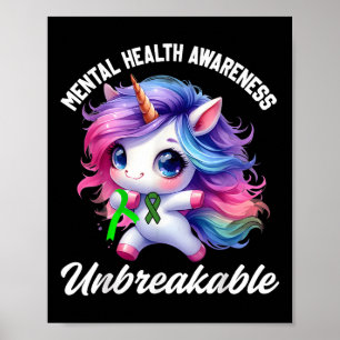 Póster Unicornio inquebrantable con divertida conciencia 