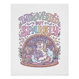 Póster Unicornio introvertido pero brillante original bla