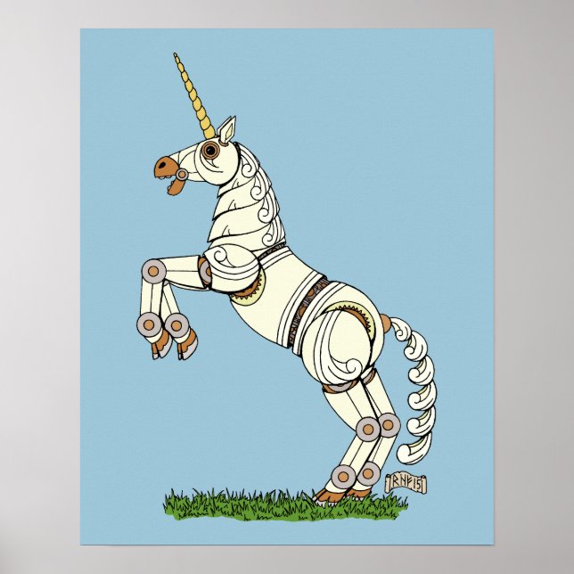 Póster Unicornio Mecánico (Frente)