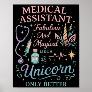 Póster Unicornio médico instantáneo certificado Cma médic