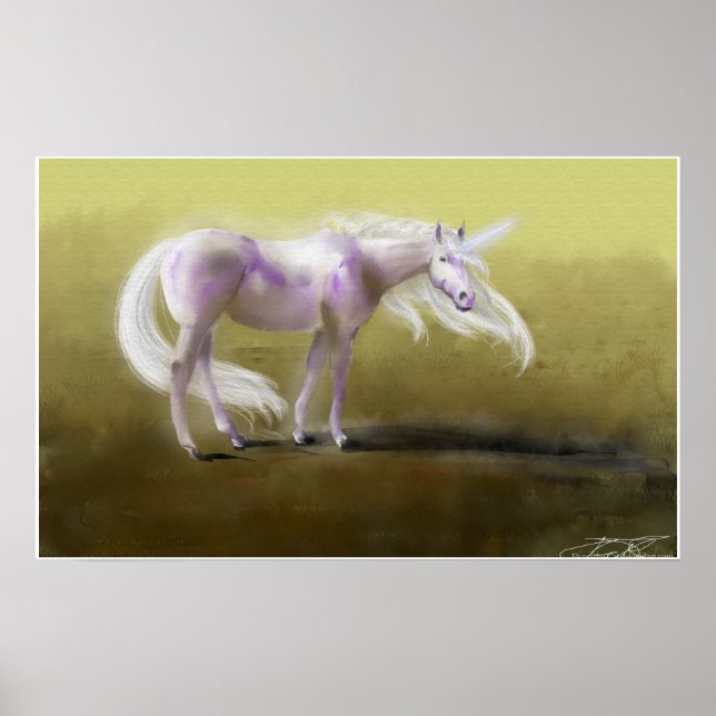 Póster Unicornio morado brillante (Frente)