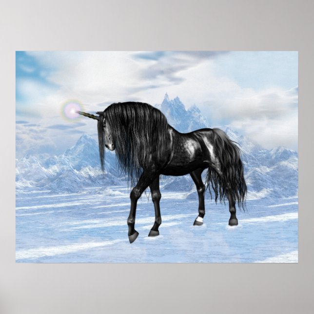 Póster Unicornio negro (Frente)