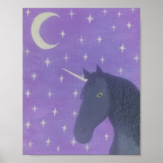Póster Unicornio negro
