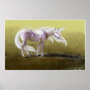 Póster Unicornio púrpura que brilla intensamente