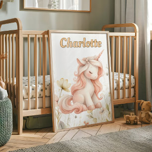 Póster Unicornio silvestre de pastel caprichoso