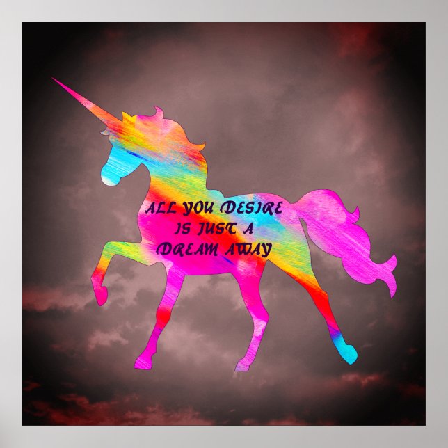 Póster Unicornio Sueña Lejos (Frente)