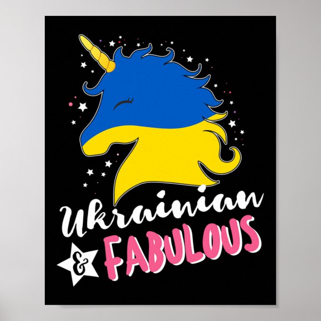 Póster Unicornio Ucraniano Bandera de Ucrania  (Frente)
