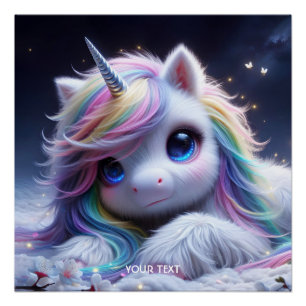 Póster Unicornio, una bella bebé
