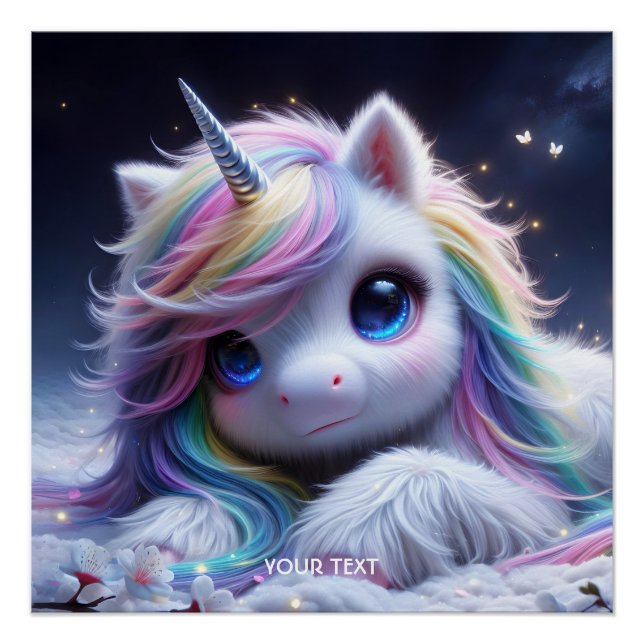 Póster Unicornio, una bella bebé (Anverso)