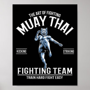 Póster Unicornios adorables de Muay Thai Boxeo y Kickboxi