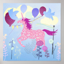 Unicorn's birthday party printable poster