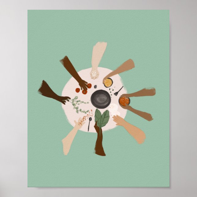 Póster Unidad a través de la diversidad y la comunidad (Frente)