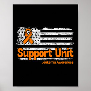 Póster Unidad de apoyo a la leucemia Bandera Leucemia Cán