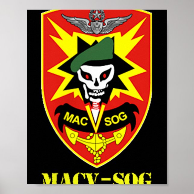 Póster Unidad del Ejército Macv-sog Pequeño parche a colo (Frente)