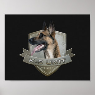 Póster Unidad K9 - Malinois - pastor belga