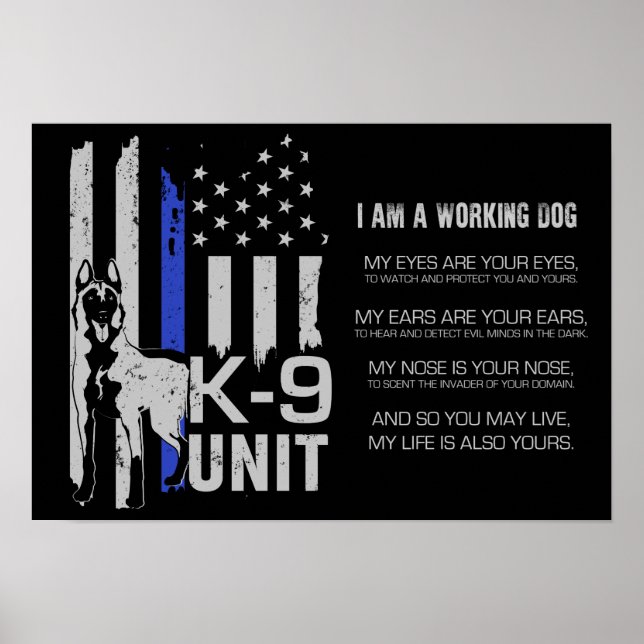 Póster Unidad K-9 - Unidad de Perro de la Policía - Malin (Frente)