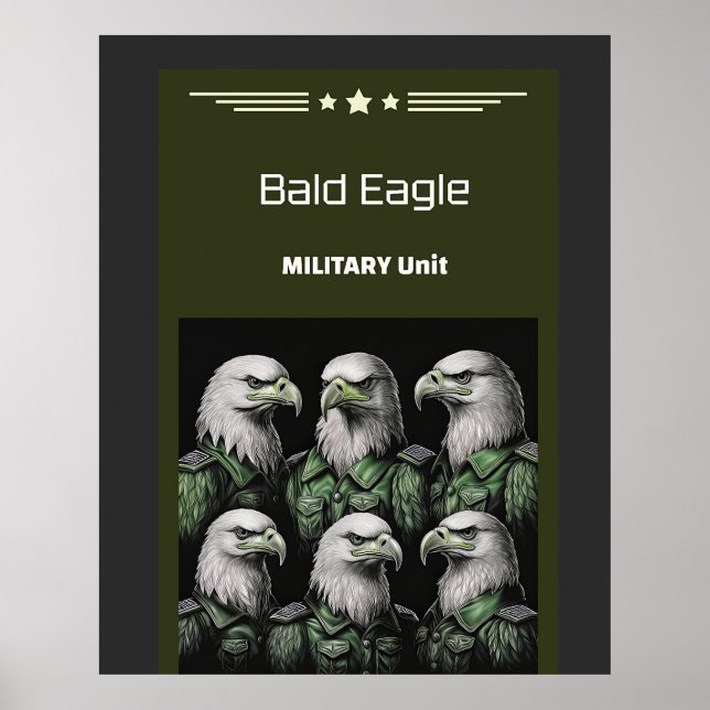 Póster Unidad Militar del águila calva (Frente)
