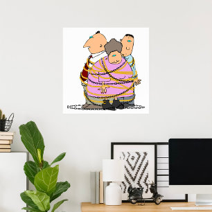 Póster Unidad Simbólica con Humor Encadenados Juntos