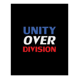 Póster Unidad sobre división - rojo, blanco, azul, negro