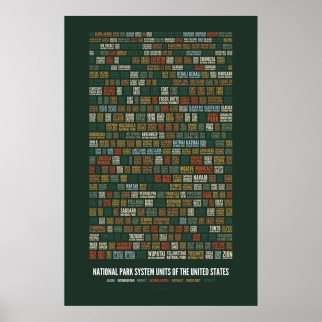 Póster Unidades del Sistema de Parque Nacional de Estados (Frente)