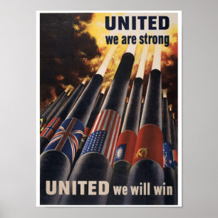 Póster Unido somos fuertes