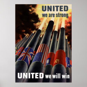 Póster Unido somos fuertes