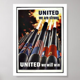 Póster Unido somos fuertes