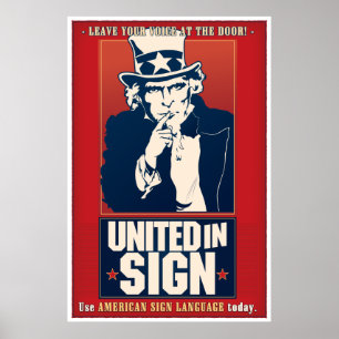 Póster Unidos en Rótulo (ASL)