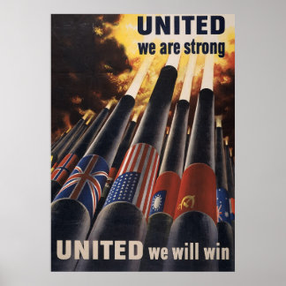 Póster Unidos Somos fuertes unidos ganaremos
