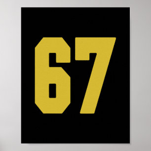 Póster Uniforme de jugador Old Gold Black Número 67 Jerse