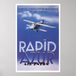 Póster Unión Aérea Rápida de Azur