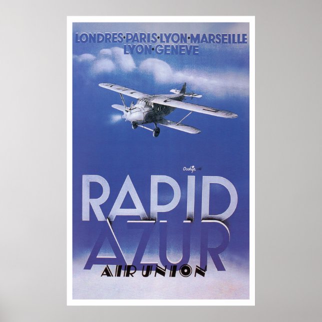 Póster Unión Aérea Rápida de Azur (Frente)