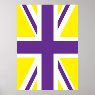 Póster Unión Amarilla Púrpura Jack Bandera Británica (Rei