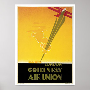 Póster Unión de oro del aire del rayo
