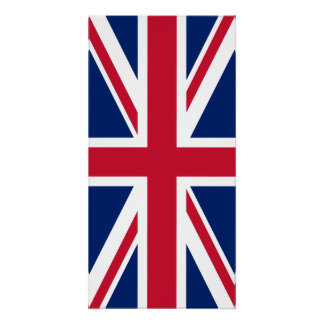 Póster Union Jack Azul Blanco y Rojo
