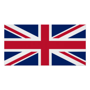 Póster Union Jack Azul Blanco y Rojo
