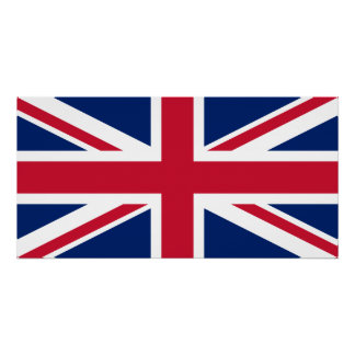 Póster Union Jack Azul Blanco y Rojo