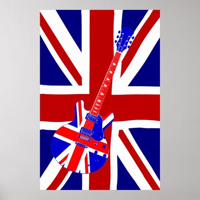 Póster Union Jack British Guitar Art 2 (Frente)