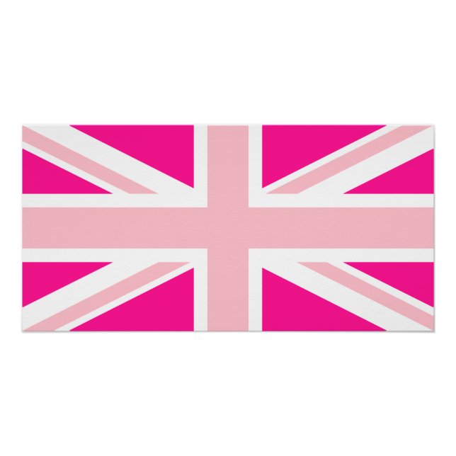 Póster Union Jack Rosa Profundo (Anverso)