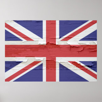 Póster Union Jack Weathered Paint