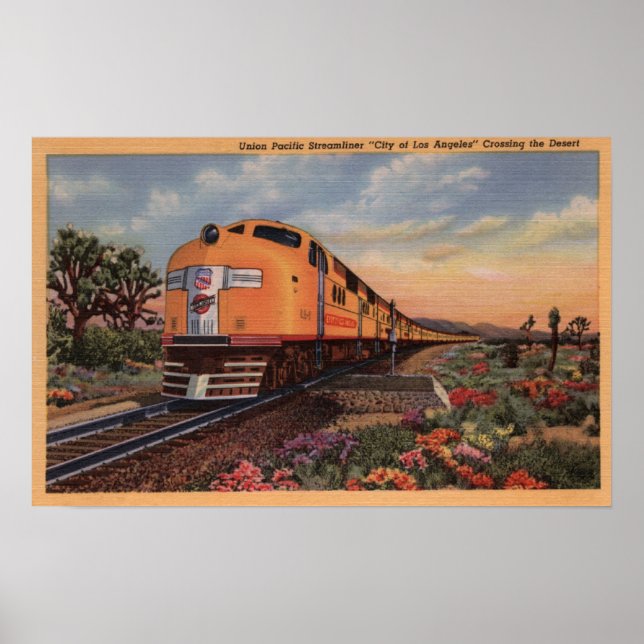 Póster Union Pacific Railroad "City of Los Angeles" (Frente)