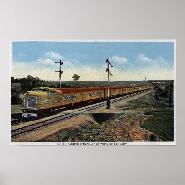 Póster Union Pacific Streamliner "City of Denver" (Frente)