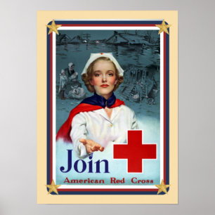 Póster Unión Patriótica de Estados Unidos - Cruz Roja